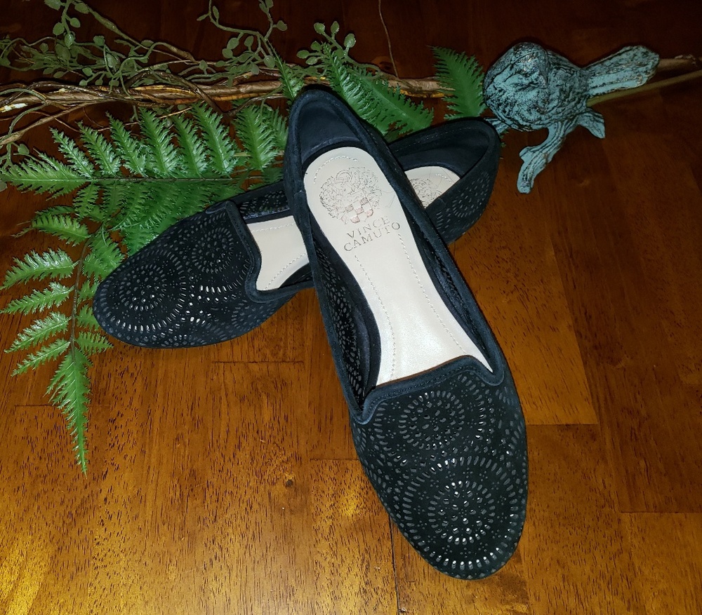 Vince Camuto Black Suede Flats